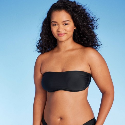 Plus size black bandeau cheap bikini top