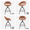 Karl Home 2 Piece Set of Brown Swivel Bar Stools with Hollow - out Backrest, PU Upholstery & Powder - 2 of 4