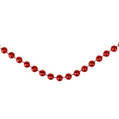 Northlight 15' x 0.25" Shiny Crimson Red Beaded Artificial Christmas Garland - Unlit