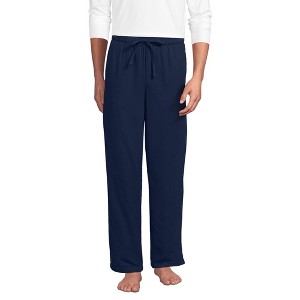 Lands' End Men's High Pile Fleece Lined Flannel Pajama Pants - 1 of 3