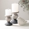 Sullivans Whitewashed Bird Figurine Set of 2  5"H Off-White - 4 of 4