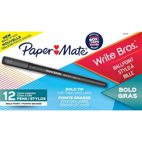 Paper Mate Write Bros. Ballpoint Pen Bold Point Black Ink Dozen (2124520) :  Target