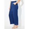 Catherines Women's Plus Size Anywear Pucker Cotton Wide Leg Pant - 4 of 4