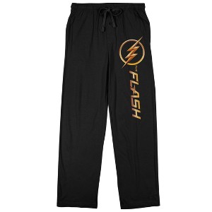 Flash Gold Logo Men's Black Sleep Pajama Pants - 1 of 2