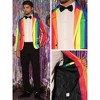 Lars Amadeus Men's Notch Lapel Prom Party Rainbow Striped Suit Jacket - 4 of 4