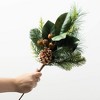 18"H Sullivans Artificial Christmas Mixed Pine Magnolia Pick, Green-Brown, Indoor Christmas Decor - 3 of 3