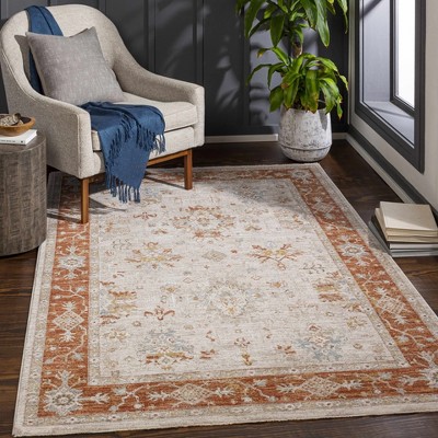 Hauteloom Tsawsen Rust Bordered Oushak Rug