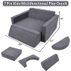 7Pcs Kids Play Couch Modular Sofa, Convertible Toddler Couch with Plush Suede Covers, Multifunctional Soft Foam Cushions for Toddler & Kids - 3 of 4