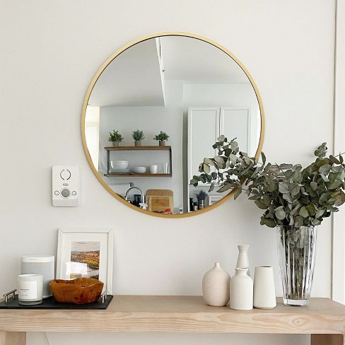 Serio 20x 30 Black Modern Oval/pill Shaped Wall Mount  Mirror,horizontal/vertical Hanging Aluminum Alloy Frame Mirror-the Pop Home  : Target