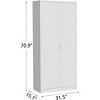 Storage Metal Cabinet, Adjustable Feet and Lock Garage Cabinets with Doors and Shelves, Utility Storage Cabinet for Pantry Garage Craft - 2 of 4