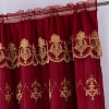 RT Designers Collection Daisy Embroidery Grommet Curtain Panel With Attached Valance 54" x 84" Brgundy/Gold - 4 of 4