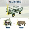 3-in-1 Heavy-Duty Steel Garden Cart, Garden Wagon,with 10 Inch All-Terrain Tires and Removable Mesh Side Panels,180°Rotating Handle,Metal Yard - 4 of 4