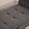 PAGED Tufted Storage Bench with Curved Arms, Milk Velvet Ottoman with Storage & Solid Wood Legs, Ottoman Foot Rest, 51.5" Bed Bench with Storage - 3 of 4