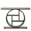 MAYEERTY 41.3" End Table, Industrial 4-Tier Sofa Entryway Table with Circle Base - 3 of 4
