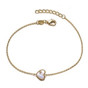 Guili Dainty 14k Gold Plated Heart Chain Bracelet for Girls and Teens Ð Elegant, Charming Jewelry with a Sweet and Timeless Design - 1 of 3