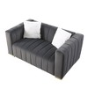 Modern Channel-Tufted Velvet Loveseat - Chesterfield-Inspired 2-Seater, Luxe Upholstery for Traditional/Contemporary Decor - 4 of 4