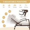 2-Piece Outdoor Chaise Lounge Set – Adjustable Wicker Pool Lounge Chair with 5-Position Backrest & Thick Cushions (White) - 3 of 4