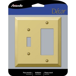 Amerelle Century Polished Brass 2 gang Stamped Steel Decorator/Toggle Wall Plate 1 pk - 1 of 1