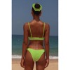 Moda Minx 'Chartreuse' Scrunch Thick Strap Fixed Bikini Bottoms - 3 of 3