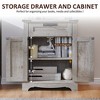 Farmhouse Bookshelf with Storage Cabinet, 72" Tall Bookcase with Drawer and Barn Door for Office Library, Living Room - 4 of 4