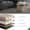 Ornavo Home Collapsible Square Small Storage Ottoman - 12 Inch - 4 of 4