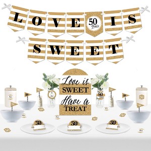 Big Dot of Happiness We Still Do - 50th Wedding Anniversary - DIY Anniversary Party Love is Sweet Signs - Snack Bar Decorations Kit - 50 Pieces - 1 of 4