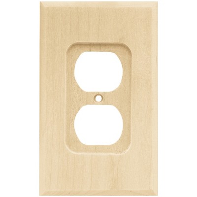 Franklin Brass Square Single Duplex Wall Plate Unfinished Wood Brown