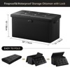 Aoibox Fireproof Storage Ottoman Bench with Lock, Waterproof Leather Foot Rest Stool for Living Room, Bedroom, Home Office, Includes Handles - 4 of 4