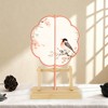 Unique Bargains Detachable Round Fan Style Fan Display Stand Bamboo - 2 of 4