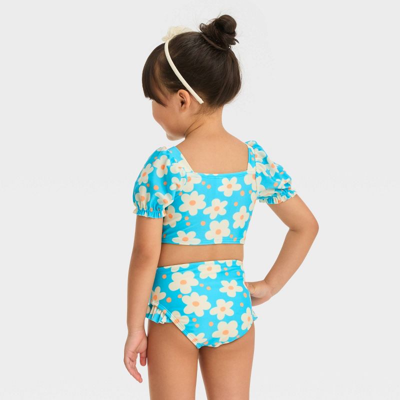 Toddler Girls' Puff Sleeve Bikini Set - Cat & Jack™, 3 of 9