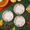 Sparkle and Bash 48 Pack Friendsgiving Decor Paper Plates, 7-Inch Fall Leaves and Rose Gold Foil Dessert Plates for Appetizers and Sides - 2 of 4