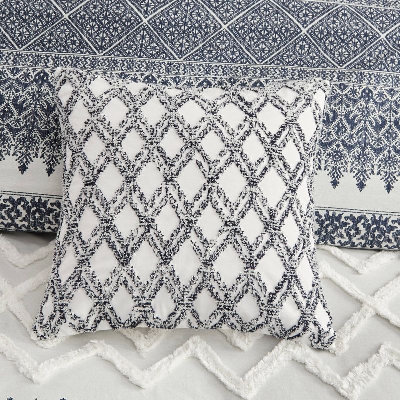 20&#34;x20&#34; Oversize Cotton Embroidered Riko Square Throw Pillow Navy - Ink+Ivy, 2 of 7