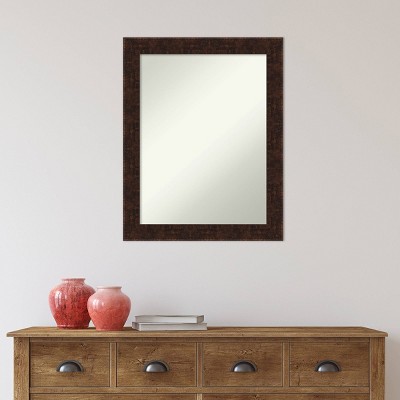 22" x 28" Rectangular Bronze Wood Bathroom Vanity Mirror