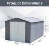 Bencmate Storage Sheds Hinge Portal Outside Storage Room With All-Weather Design Metal Tool Shed For Backyard, Patio, Lawn, Gray, 101.6"*142.1"*80.1" - 3 of 4