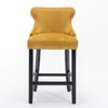 NicBex 26.7"Counter and Bar Stools,Velvet Upholstered Wind-Back Chairs with Button Tufted Decoration and Wooden Legs for Kitchen,Set of 2 - 2 of 4