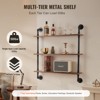 VEVOR Industrial Pipe Shelf, 3 Tier 32x7.87in, Wall-Mount Floating Rustic Wood Shelves Bracket Display Bookshelf,Storage Rack Sundries Holder, Black - 3 of 4