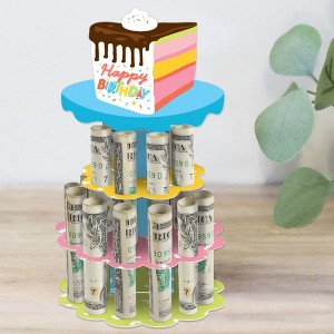 Big Dot of Happiness Cake Time - DIY Happy Birthday Party Money Holder Gift - Cash Cake - 1 of 4