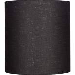 Springcrest Black Tall Linen Medium Drum Lamp Shade 14" Top x 14" Bottom x 15" High (Spider) Replacement with Harp and Finial