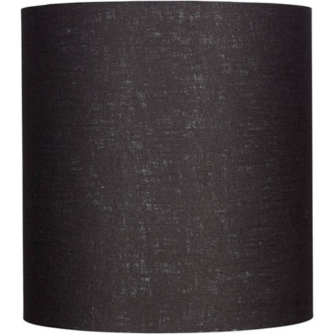 Bwood Black Tall Linen Medium Drum, Gray Linen Drum Lamp Shade
