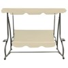 vidaXL Outdoor Swing Bench with Canopy Sand White - image 2 of 4