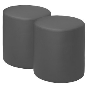 Regency,Logan Round Vinyl Ottoman (Set of 2) - 1 of 3