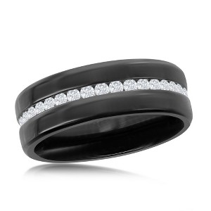 Metallo Stainless Steel CZ Eternity Band - Black Plated - Available Sizes:  9 ,  13 ,  12 ,  11 ,  10 - 1 of 3