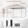 Costway 10 X 10 FT Pop up Canopy Tent with Portable Carrying Bag 8 Stakes 4 Wind Ropes Pink/Yellow/Beige/White/Gray/Navy - 3 of 4