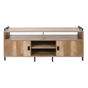 LuxenHome Light Oak Finish TV Stand for TVs Up To 60-Inch Brown - 1 of 4