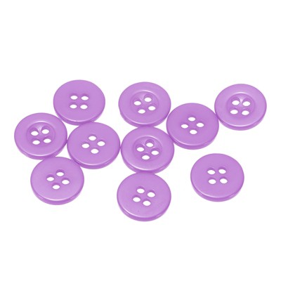 Unique Bargains Resin Snap Fastener Round Flat 4-Hole Sewing Buttons 10 Pcs