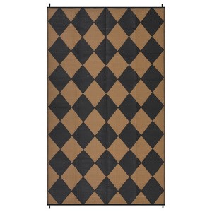 Outdoor Rug Modern Plastic Straw Carpet, Geometric Reversible Outdoor Plastic Straw Camping Rug, RV Mat for Deck, Backyard, Balcony, Porch - 1 of 4