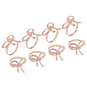 Unique Bargains Metal Bow-knot Decorative Wear Resistant Napkin Ring 8 Pcs - 1 of 4