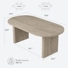70.8 Inch Oval Dining Table for 6-8 People, Farmhouse Long Large Kitchen Table with Thick Sturdy Wooden Base for Kitchen, Living Room, Office - 2 of 4