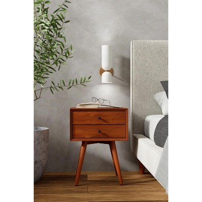 Alpine Furniture Flynn Small Nightstand, Acorn