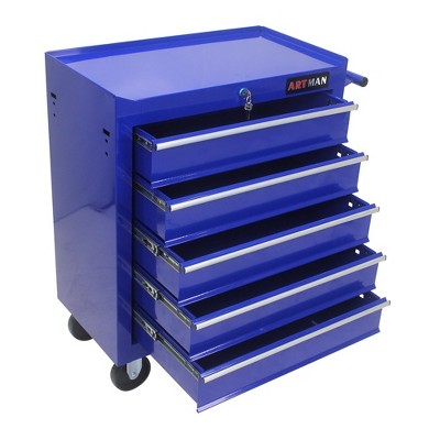 5 Drawers Rolling Tool Cart Multifunctional Tool Storage Cabinet With Wheels For Warehouse Repair Shop (2 Wheels With Brakes)